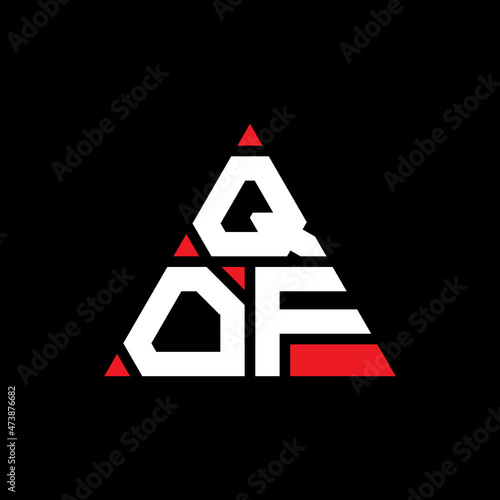 QOF triangle letter logo design with triangle shape. QOF triangle logo design monogram. QOF triangle vector logo template with red color. QOF triangular logo Simple, Elegant, and Luxurious Logo... photo