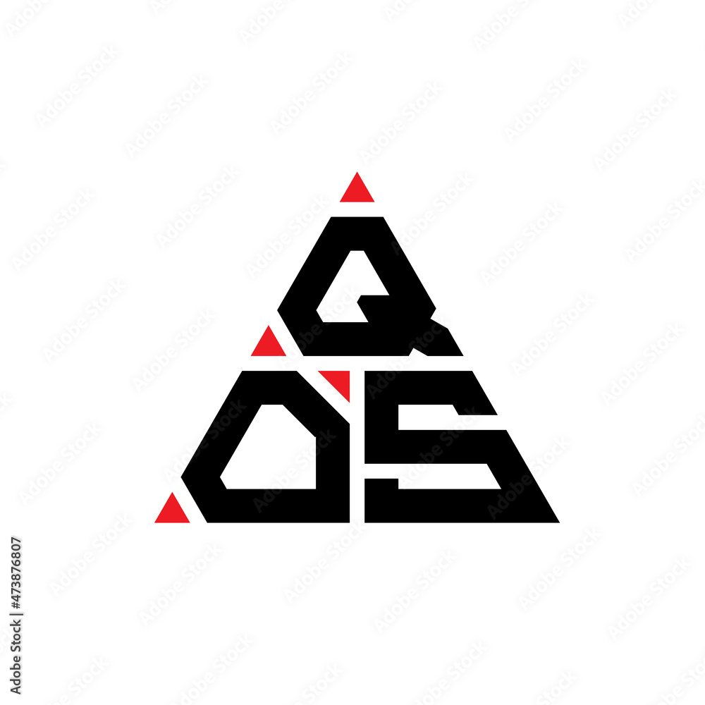 QOS triangle letter logo design with triangle shape. QOS triangle logo