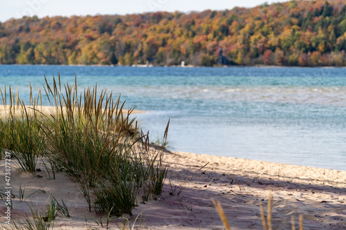 Sand Point Beach at Pictured Rocks National Lakeshore in the Upper Peninsula of Michigan during fall photo