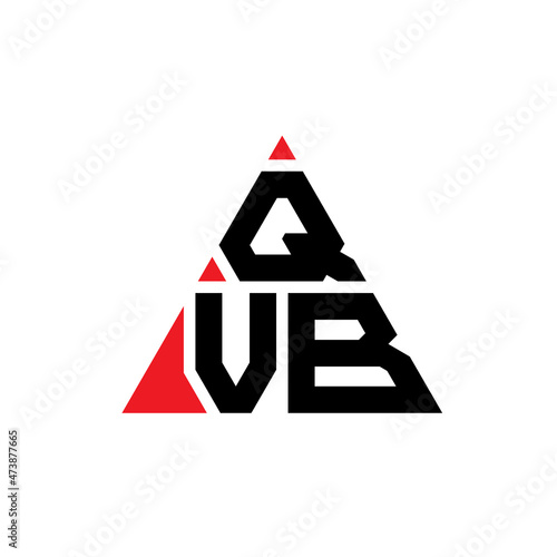 QVB triangle letter logo design with triangle shape. QVB triangle logo design monogram. QVB triangle vector logo template with red color. QVB triangular logo Simple, Elegant, and Luxurious Logo... photo