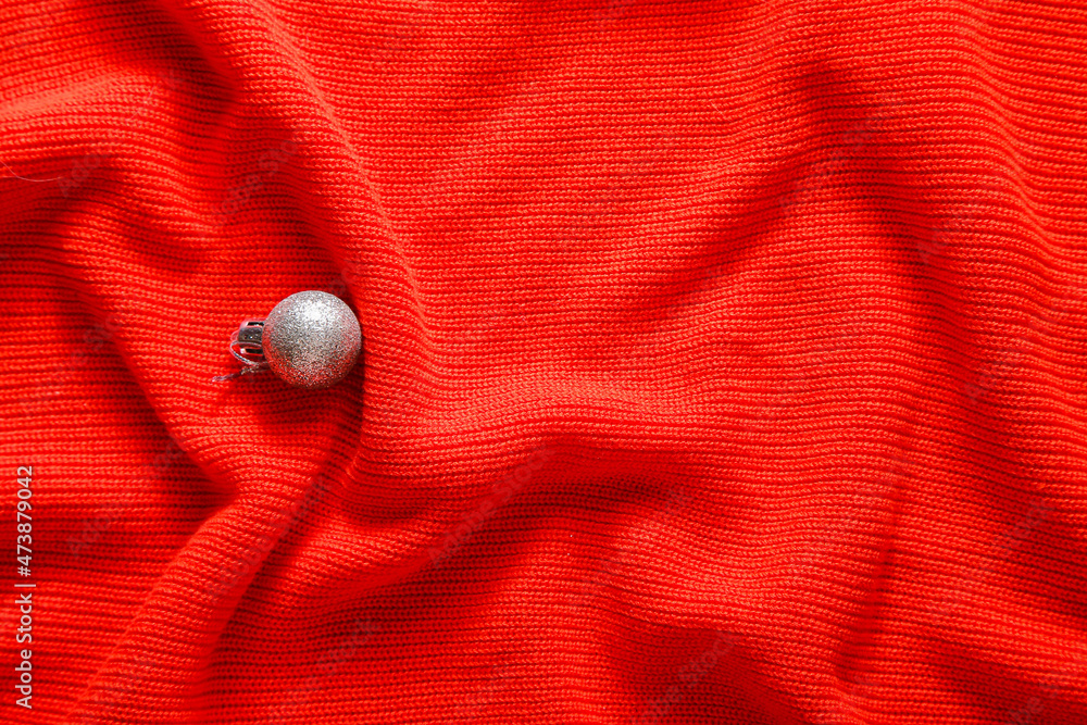 Christmas ball on a red background with place for text Christmas ball on a red background with place for text