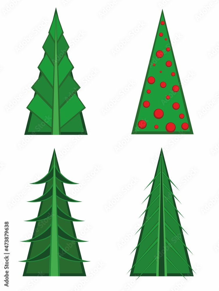 Obraz premium Collection of Christmas decorations, holiday trees