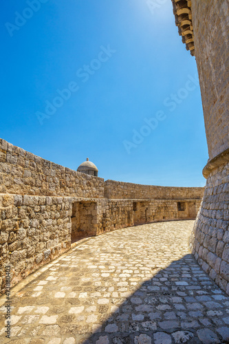 Minceta Tower on the walls of the city of Dubrovnik in Croatia, Europe..