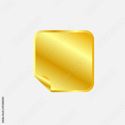 Square Gold Label Badge Shiny Blank Icon