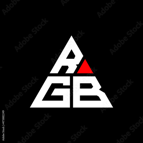 RGB triangle letter logo design with triangle shape. RGB triangle logo design monogram. RGB triangle vector logo template with red color. RGB triangular logo Simple, Elegant, and Luxurious Logo...