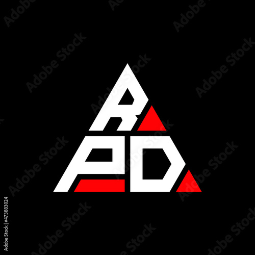 RPD triangle letter logo design with triangle shape. RPD triangle logo design monogram. RPD triangle vector logo template with red color. RPD triangular logo Simple, Elegant, and Luxurious Logo... photo