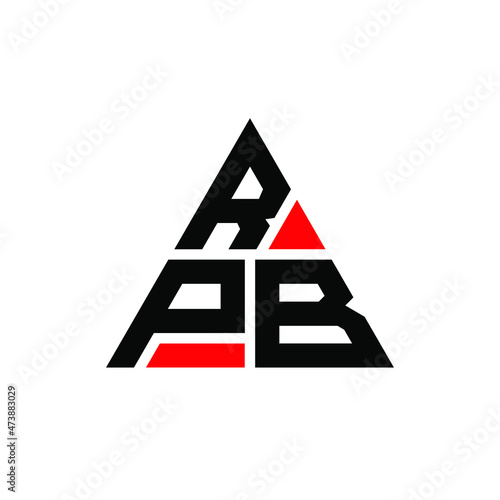 RPB triangle letter logo design with triangle shape. RPB triangle logo design monogram. RPB triangle vector logo template with red color. RPB triangular logo Simple, Elegant, and Luxurious Logo... photo