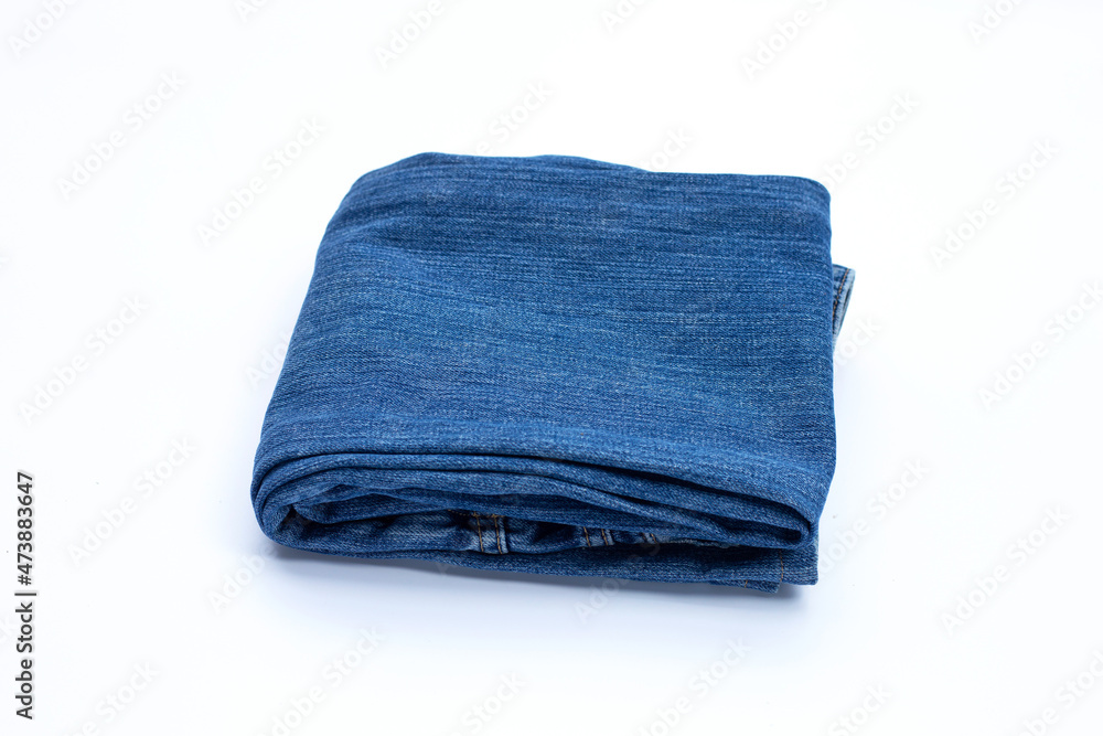Fototapeta premium Blue jeans on white background.