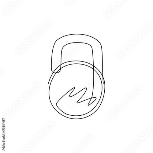 Single continuous line drawing flat vector kettlebells icon symbol sign from modern gym and fitness collection for mobile concept and web app. Dynamic one line draw graphic design vector illustration