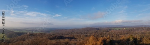 panorama view from hungerr tower into the circles lippe and höxter