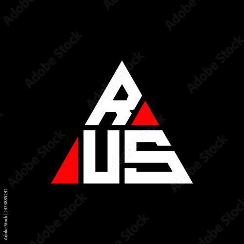 RUS triangle letter logo design with triangle shape. RUS triangle logo design monogram. RUS triangle vector logo template with red color. RUS triangular logo Simple, Elegant, and Luxurious Logo...