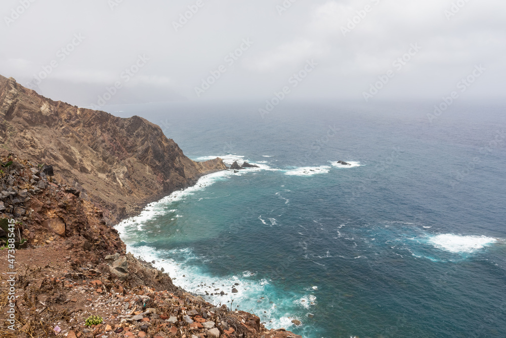 Landscape of the northern part of the island. Rocky coast, Atlantic Ocean. Tenerife. Canary Islands. Spain.