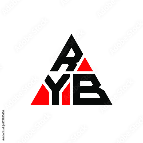 RYB triangle letter logo design with triangle shape. RYB triangle logo design monogram. RYB triangle vector logo template with red color. RYB triangular logo Simple, Elegant, and Luxurious Logo...