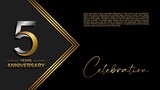 5th anniversary logo. Golden anniversary celebration logo design for booklet, leaflet, magazine, brochure poster, web, invitation or greeting card. vector illustrations.