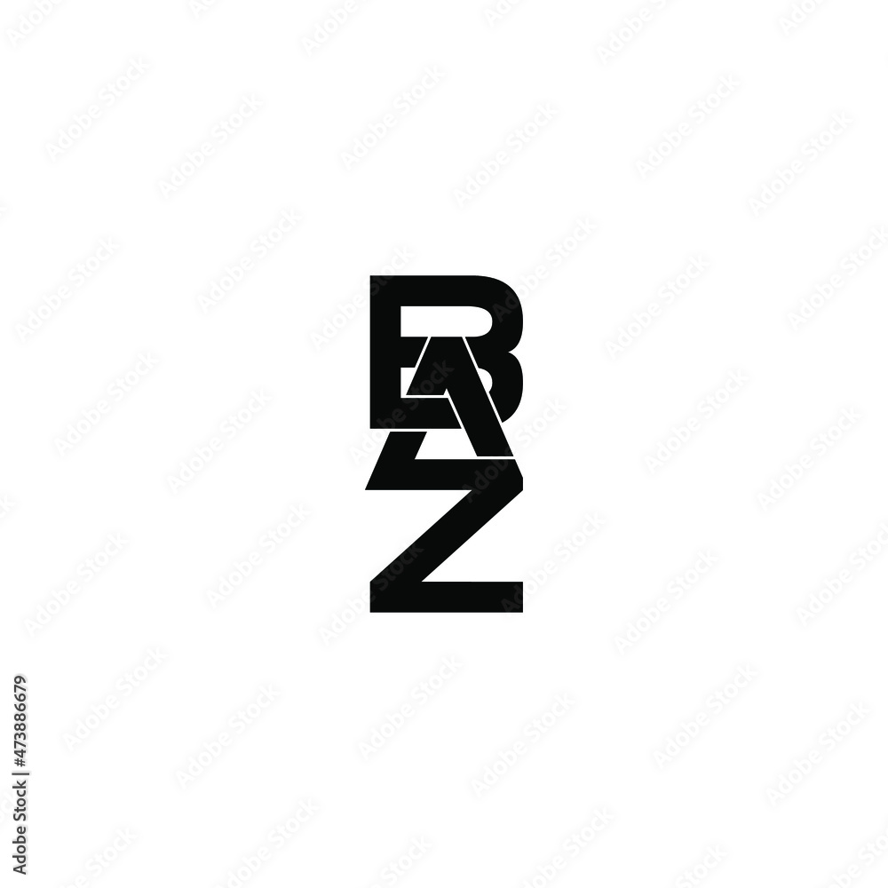 Obraz premium baz letter initial monogram logo design