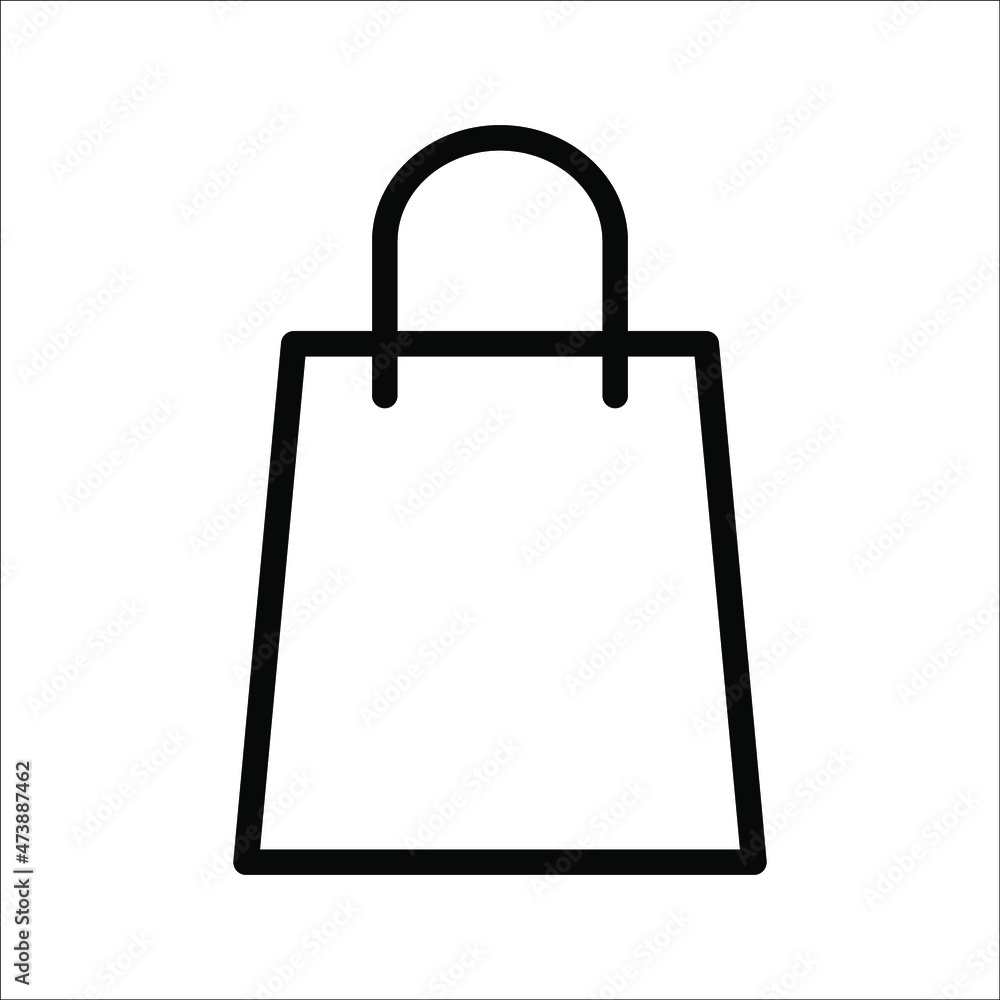 Shopping bag outline icon. linear style sign for mobile concept and web design. Paper bag simple line vector icon. Symbol, logo illustration. Pixel perfect vector graphics Shopping bag outline icon. linear style sign for mobile concept and web design. Paper bag simple line vector icon. Symbol, logo illustration. Pixel perfect vector graphics