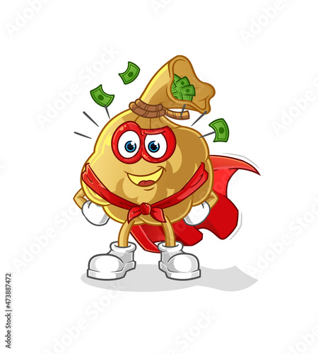 money bag heroes vector. cartoon character
