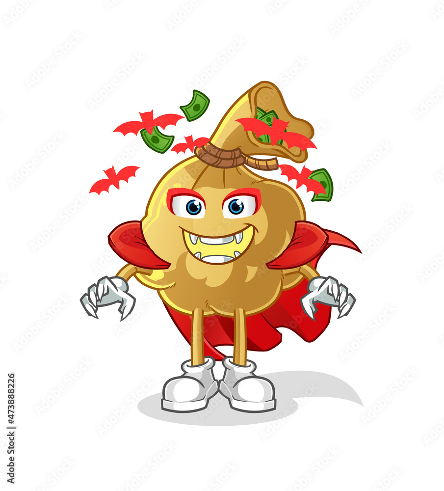 money bag Dracula illustration. character vector money bag Dracula illustration. character vector