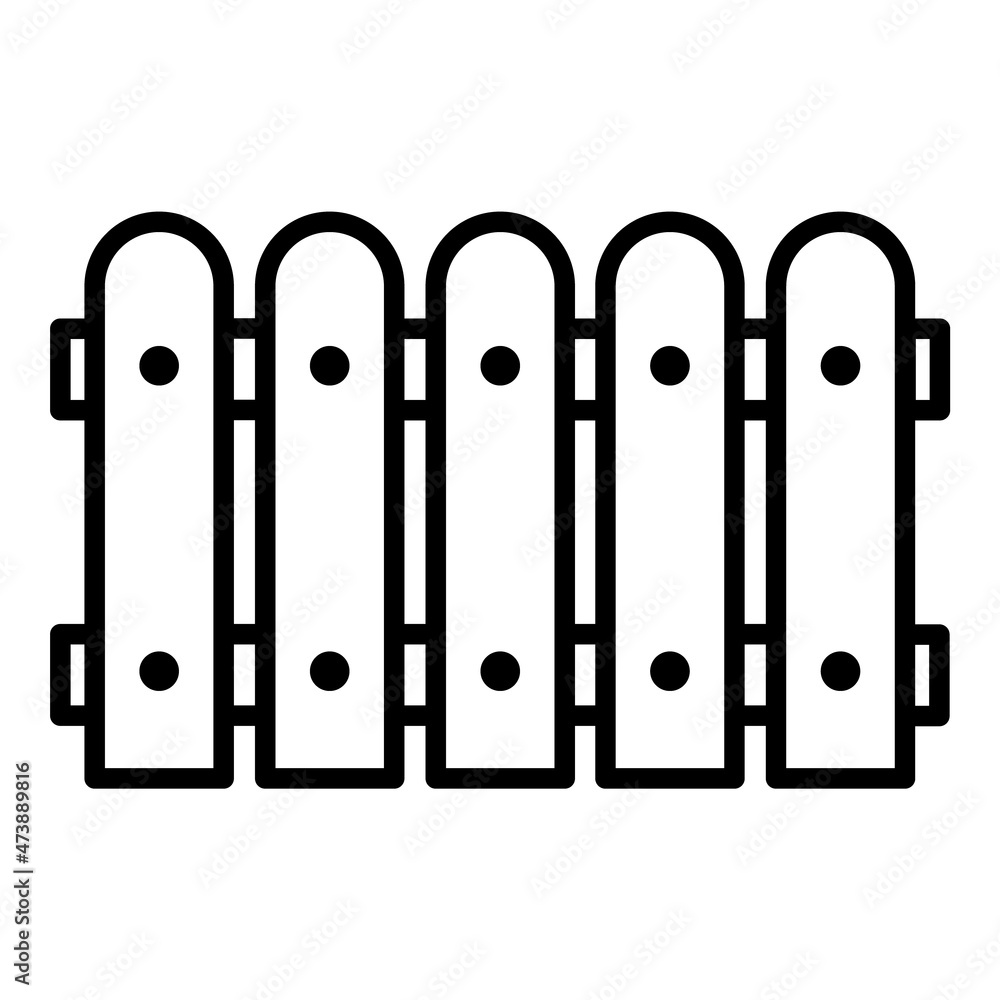 Wooden Fence Flat Icon Isolated On White Background Wooden Fence Flat Icon Isolated On White Background