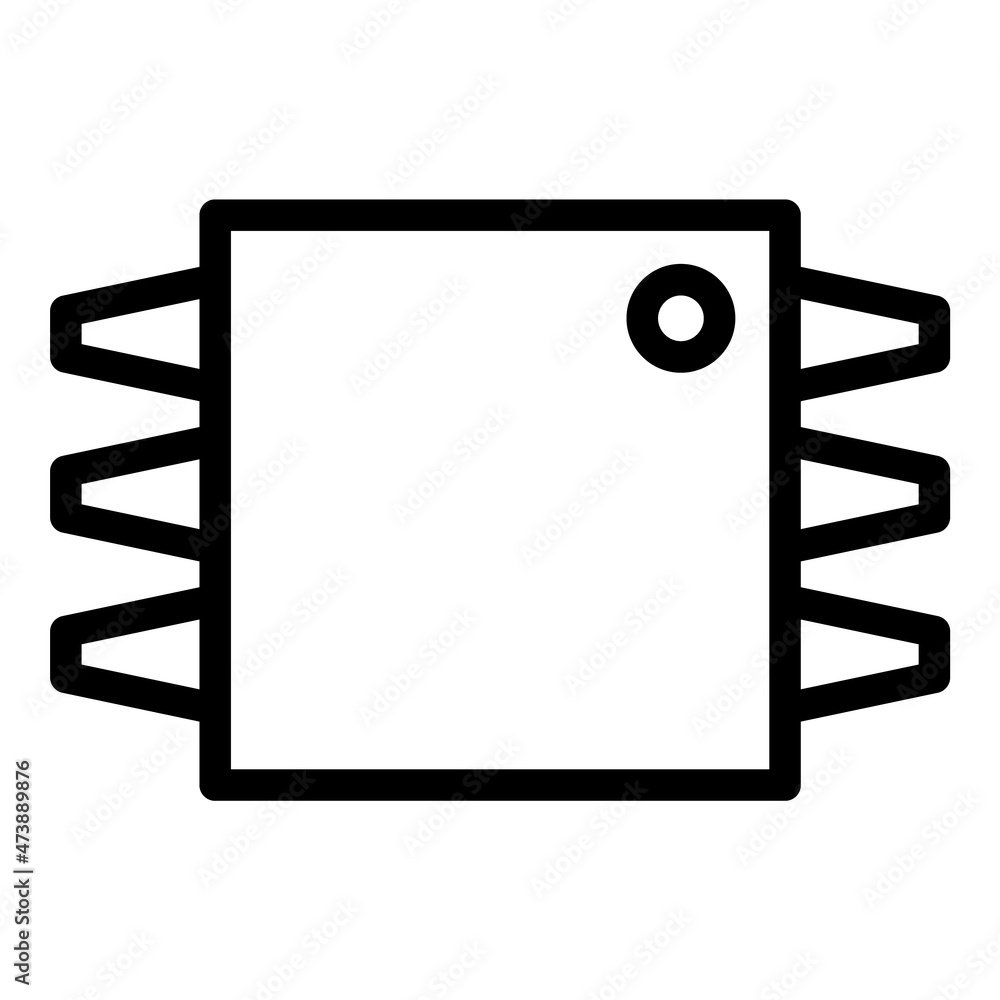 Ic Gpu Chip Flat Icon Isolated On White Background Ic Gpu Chip Flat Icon Isolated On White Background