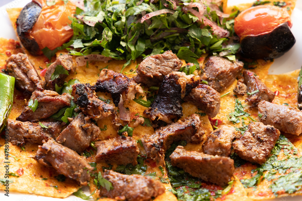 delicious turkish kebab on a table delicious turkish kebab on a table