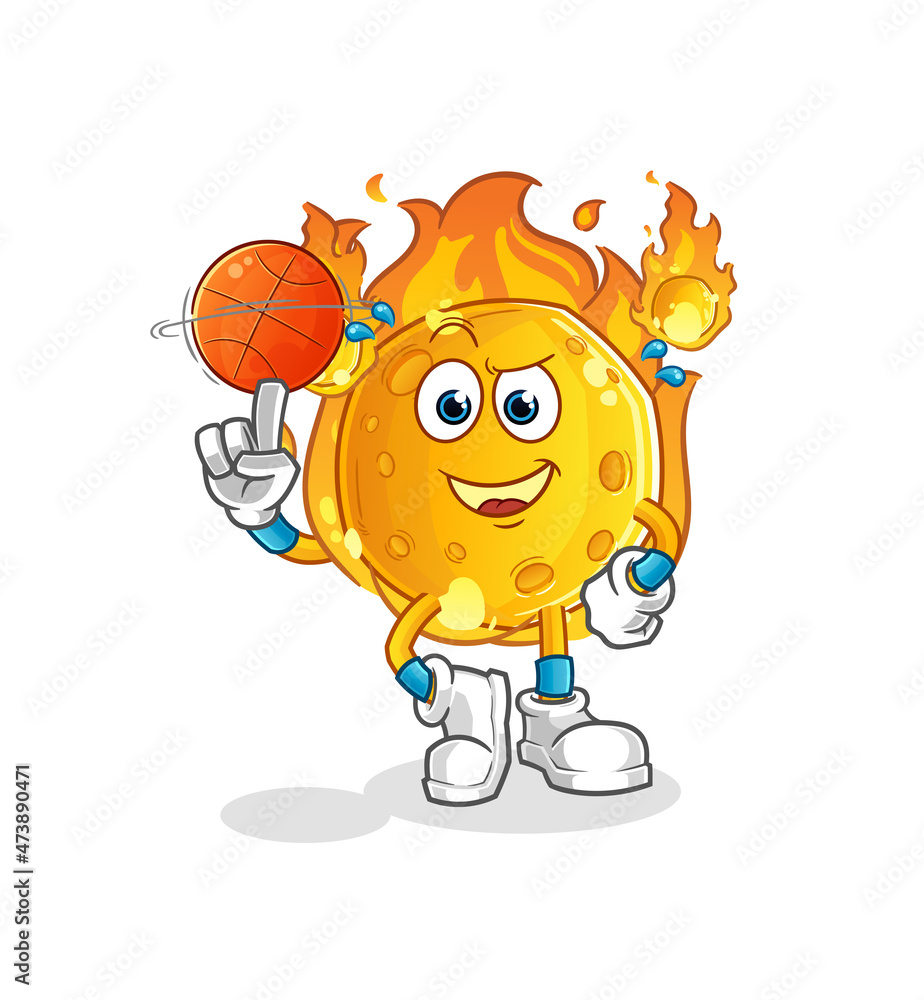 meteor playing basket ball mascot. cartoon vector meteor playing basket ball mascot. cartoon vector