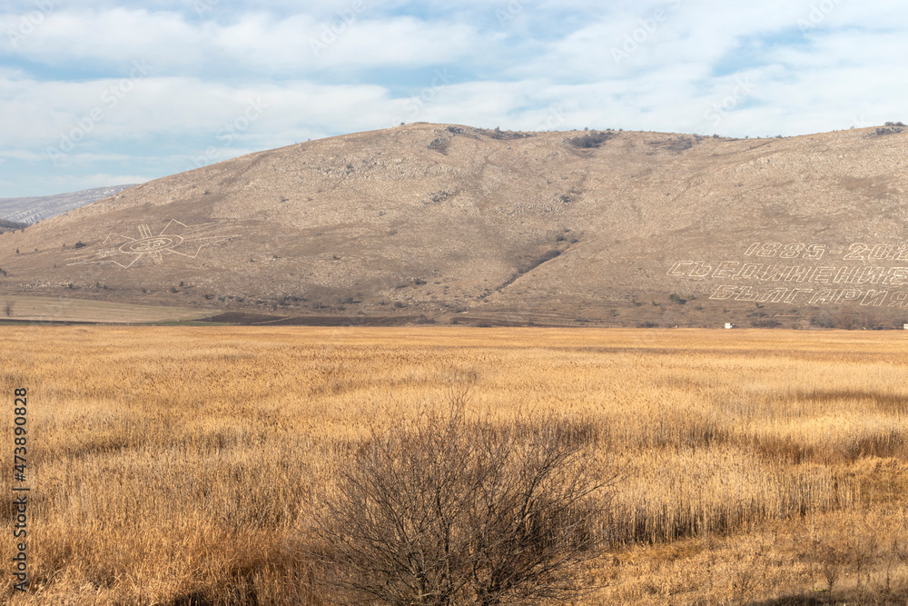 Obraz premium Autumn view of Aldomirovtsi marsh, Bulgaria