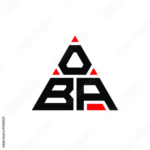 OBA triangle letter logo design with triangle shape. OBA triangle logo design monogram. OBA triangle vector logo template with red color. OBA triangular logo Simple, Elegant, and Luxurious Logo... photo