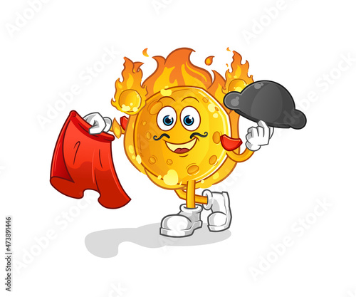 meteor matador with red cloth illustration. character vector