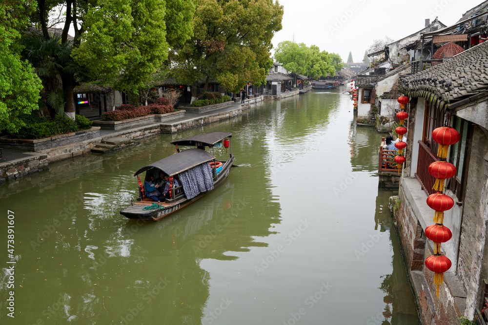 The south of the lower reaches of the Yangze River Xitang ancient town in Jiaxing city Zhejiang province, China.