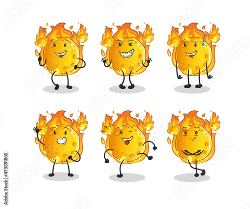 meteor happy set character. cartoon mascot vector