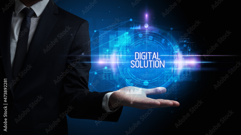 Man hand holding digital technology concept Man hand holding digital technology concept