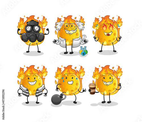 meteor villain group character. cartoon mascot vector