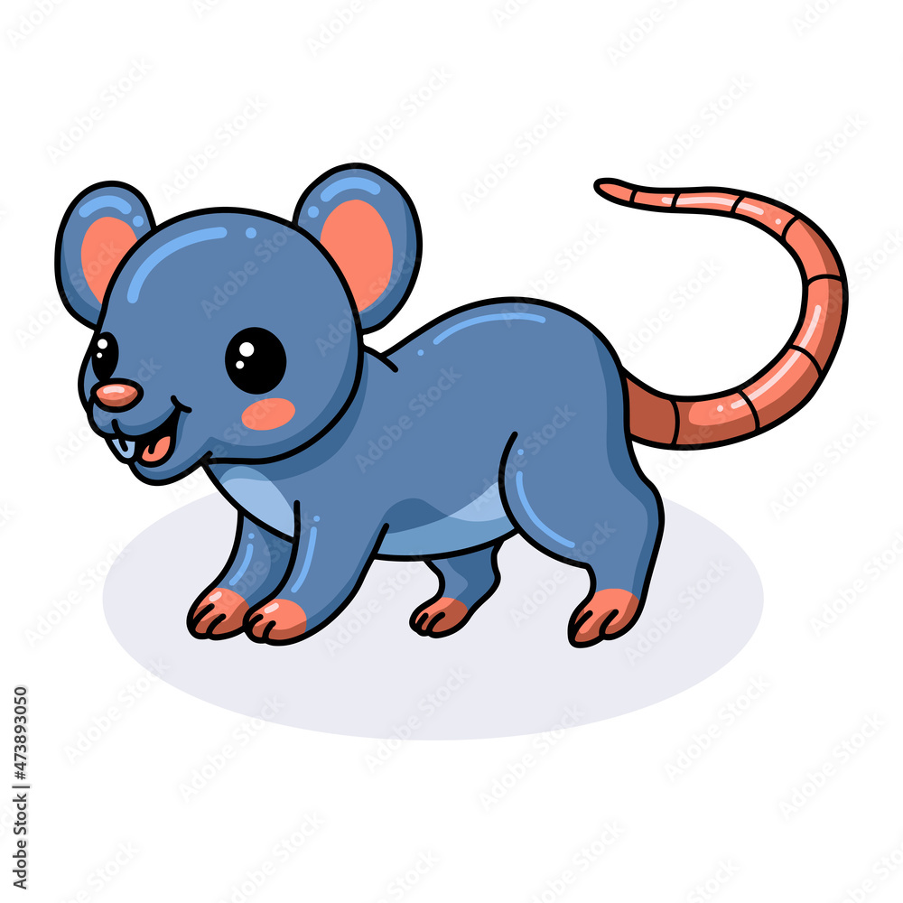 Fototapeta premium Cute little mouse cartoon posing