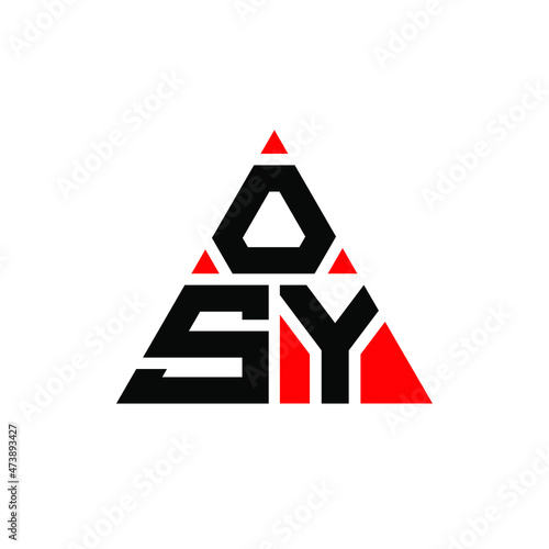 OSY triangle letter logo design with triangle shape. OSY triangle logo design monogram. OSY triangle vector logo template with red color. OSY triangular logo Simple, Elegant, and Luxurious Logo... photo