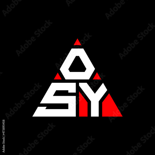 OSY triangle letter logo design with triangle shape. OSY triangle logo design monogram. OSY triangle vector logo template with red color. OSY triangular logo Simple, Elegant, and Luxurious Logo... photo