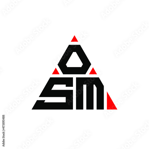 OSM triangle letter logo design with triangle shape. OSM triangle logo design monogram. OSM triangle vector logo template with red color. OSM triangular logo Simple, Elegant, and Luxurious Logo...