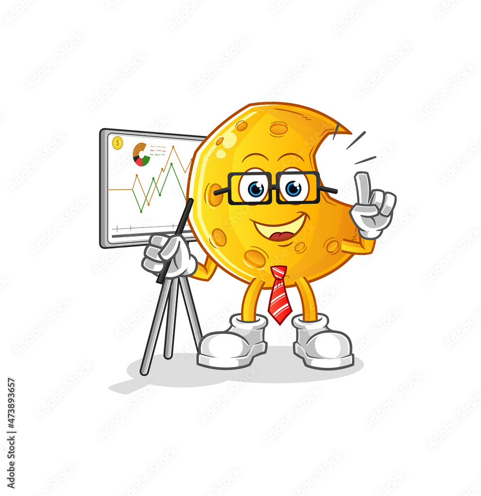 Obraz premium Crescent moon marketing character. cartoon mascot vector