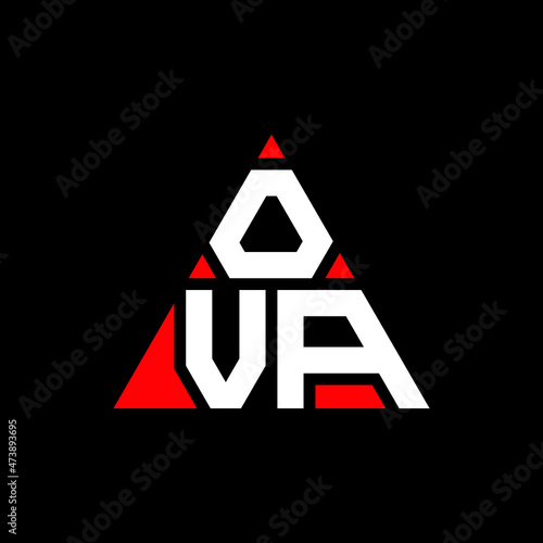 OVA triangle letter logo design with triangle shape. OVA triangle logo design monogram. OVA triangle vector logo template with red color. OVA triangular logo Simple, Elegant, and Luxurious Logo...