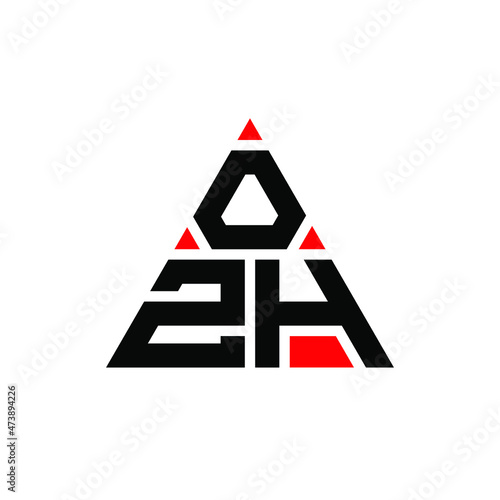 OZH triangle letter logo design with triangle shape. OZH triangle logo design monogram. OZH triangle vector logo template with red color. OZH triangular logo Simple, Elegant, and Luxurious Logo...
