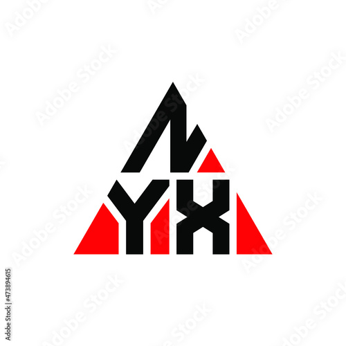 NYX triangle letter logo design with triangle shape. NYX triangle logo design monogram. NYX triangle vector logo template with red color. NYX triangular logo Simple, Elegant, and Luxurious Logo...