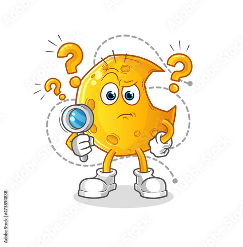 Crescent moon searching illustration. character vector