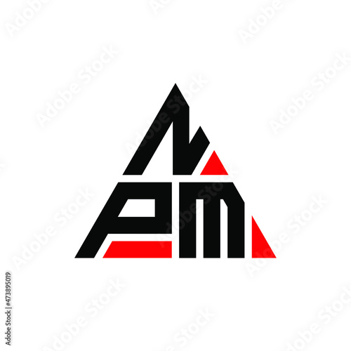 NPM triangle letter logo design with triangle shape. NPM triangle logo design monogram. NPM triangle vector logo template with red color. NPM triangular logo Simple, Elegant, and Luxurious Logo...