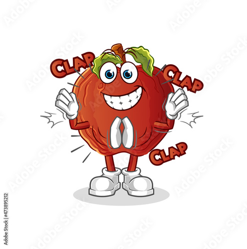 rotten apple applause illustration. character vector