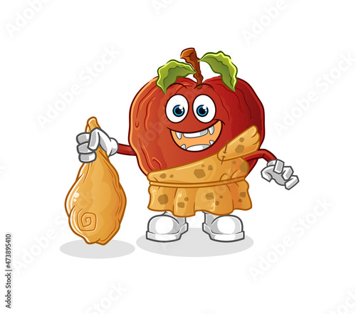 rotten apple ancient cartoon. cartoon mascot vector