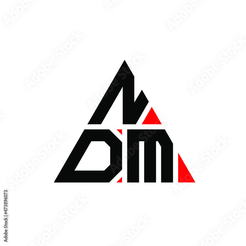 NDM triangle letter logo design with triangle shape. NDM triangle logo design monogram. NDM triangle vector logo template with red color. NDM triangular logo Simple, Elegant, and Luxurious Logo... photo