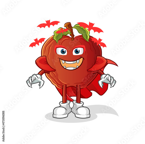 rotten apple Dracula illustration. character vector