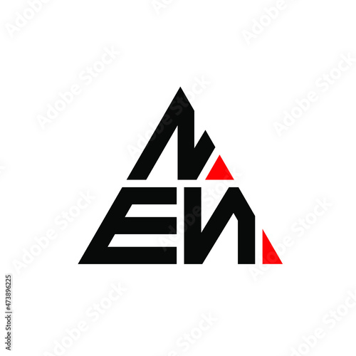 NEN triangle letter logo design with triangle shape. NEN triangle logo design monogram. NEN triangle vector logo template with red color. NEN triangular logo Simple, Elegant, and Luxurious Logo... photo