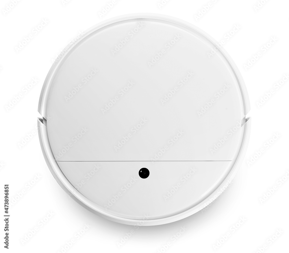 Modern robot vacuum cleaner on white background Modern robot vacuum cleaner on white background