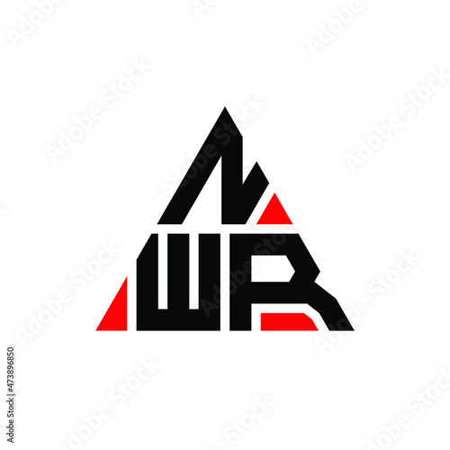 NWR triangle letter logo design with triangle shape. NWR triangle logo design monogram. NWR triangle vector logo template with red color. NWR triangular logo Simple, Elegant, and Luxurious Logo... photo